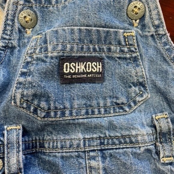 Oshkosh Toddler Girl Denim Overall Dress Skirt Vintage 18 Months - Picture 2 of 4